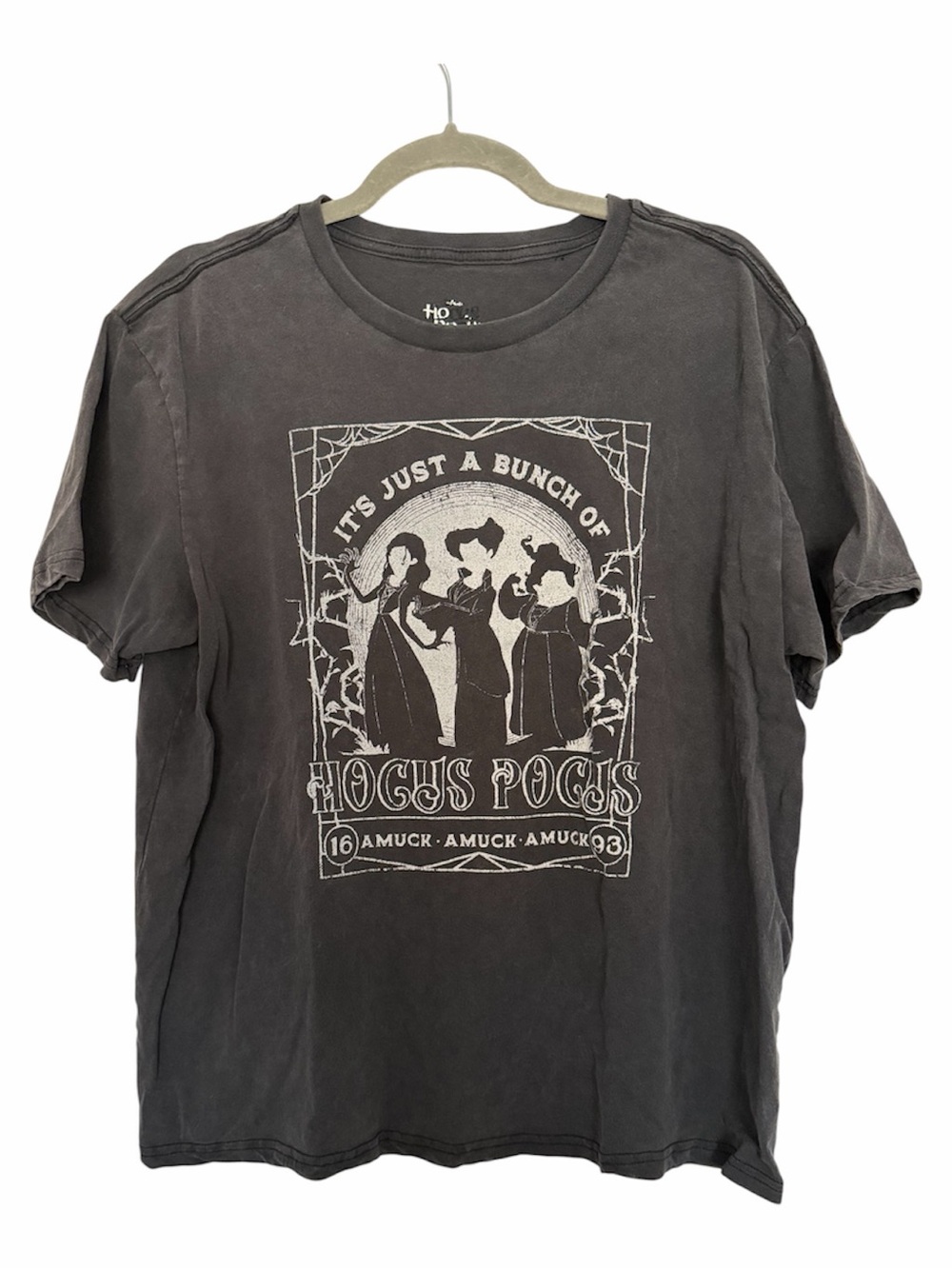 Hocus Pocus Graphic Tee in Washed Black Size XL